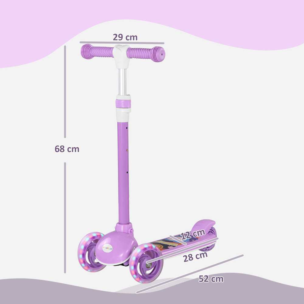 Aosom Vaikiškas paspirtukas, 52x29x63 cm, violetinis, plastikas ir plienas