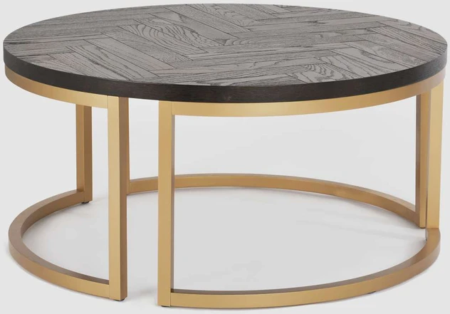 Apvalus kavos staliukas Seville, 90 cm, juoda