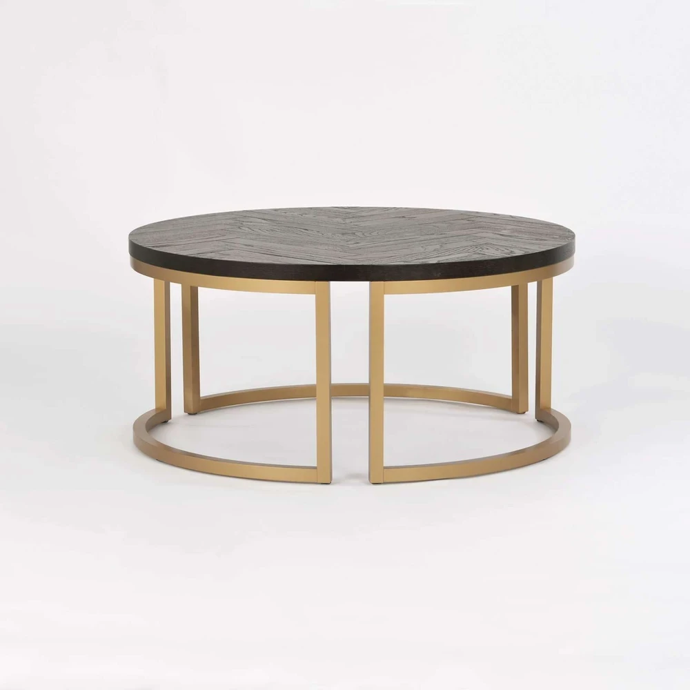 Apvalus kavos staliukas Seville, 90 cm, juoda
