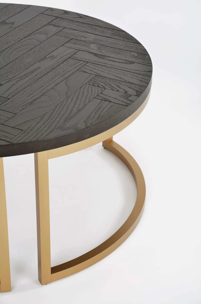 Apvalus kavos staliukas Seville, 90 cm, juoda