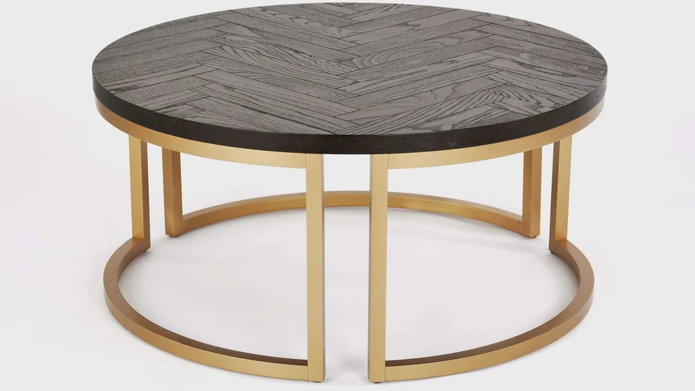 Apvalus kavos staliukas Seville, 90 cm, juoda