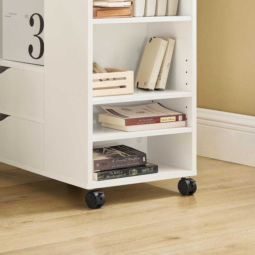 Sobuy Spausdintuvo stovas su ratukais Riedantis stalas Saugojimo stalas Šalutinis stalas FBT129-W