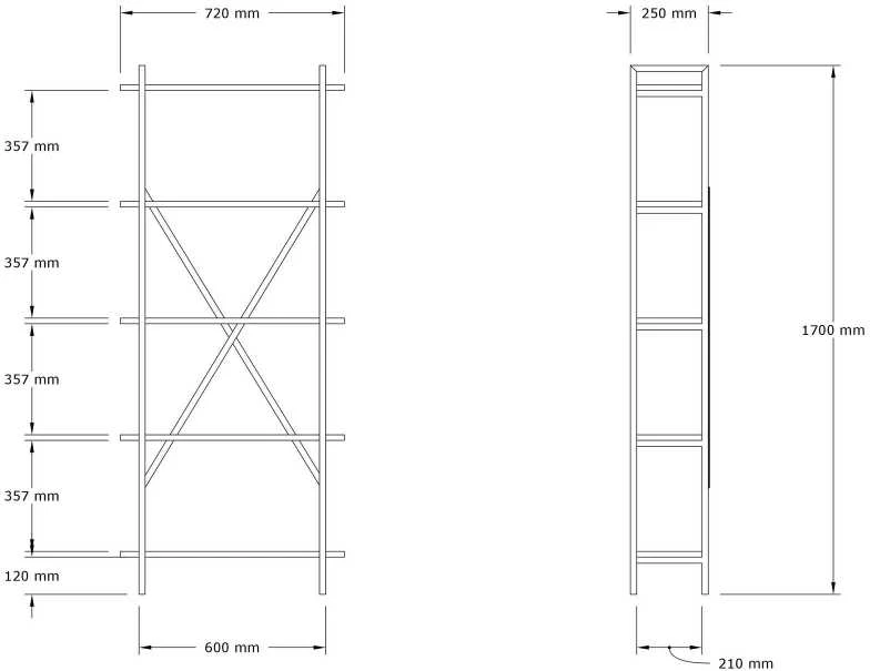 Asir Kalune Design Knygų lentyna Kinder - Oak