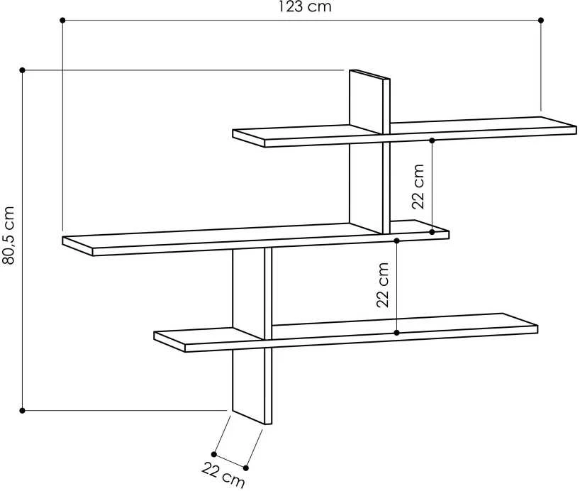 Asir Kalune Design Sieninė lentyna Leo - Baltas