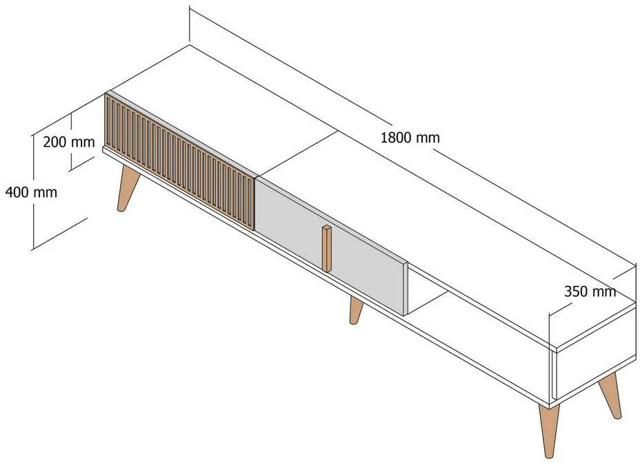 TV staliukas Kalune Design Televizoriaus stovas Milan Alt - Walnut, Baltas
