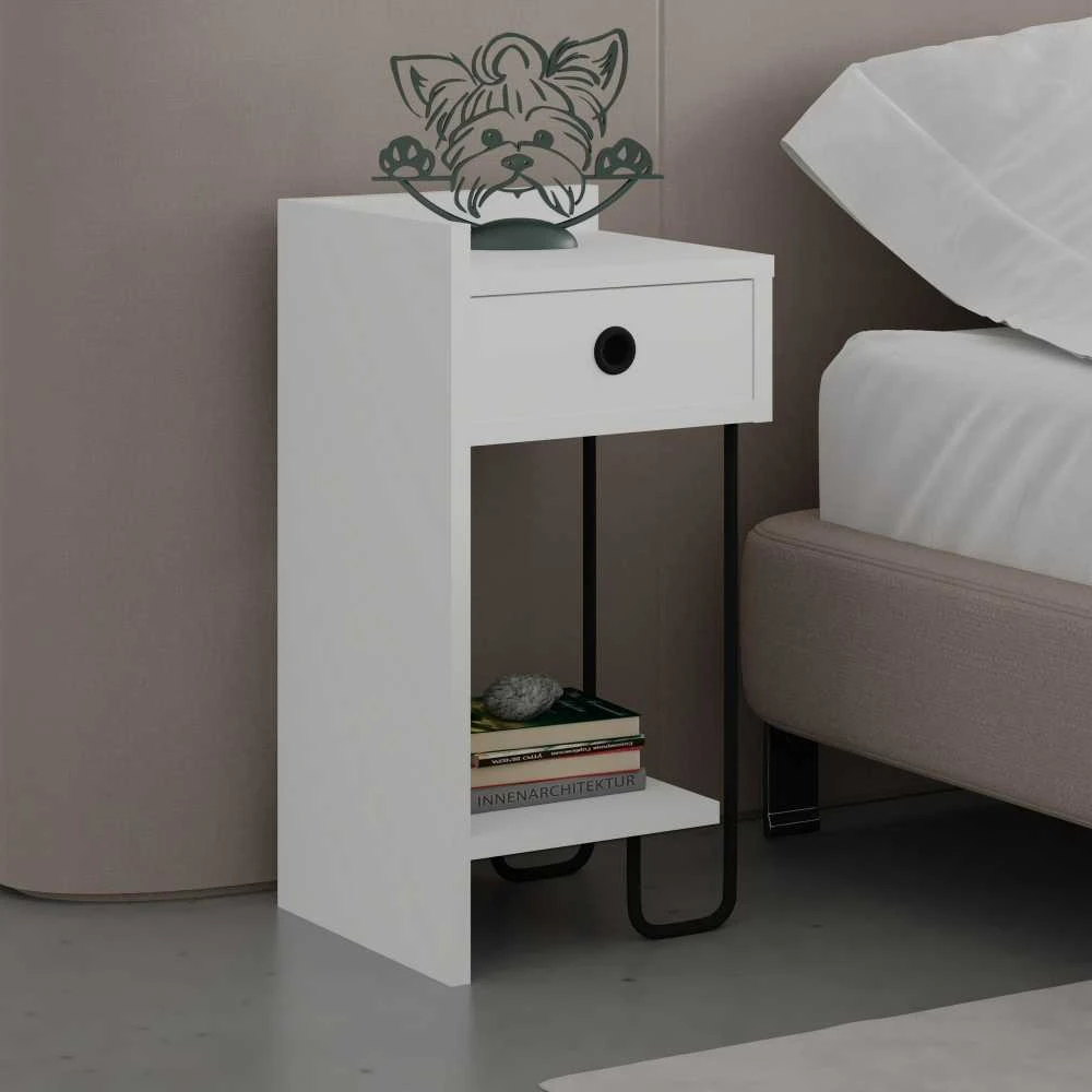Asir Kalune Design Naktinis staliukas Sirius Left - Baltas v2