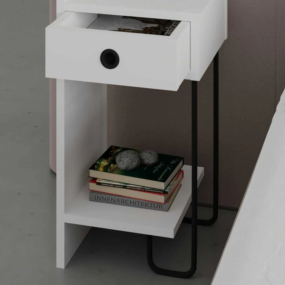 Asir Kalune Design Naktinis staliukas Sirius Left - Baltas v2