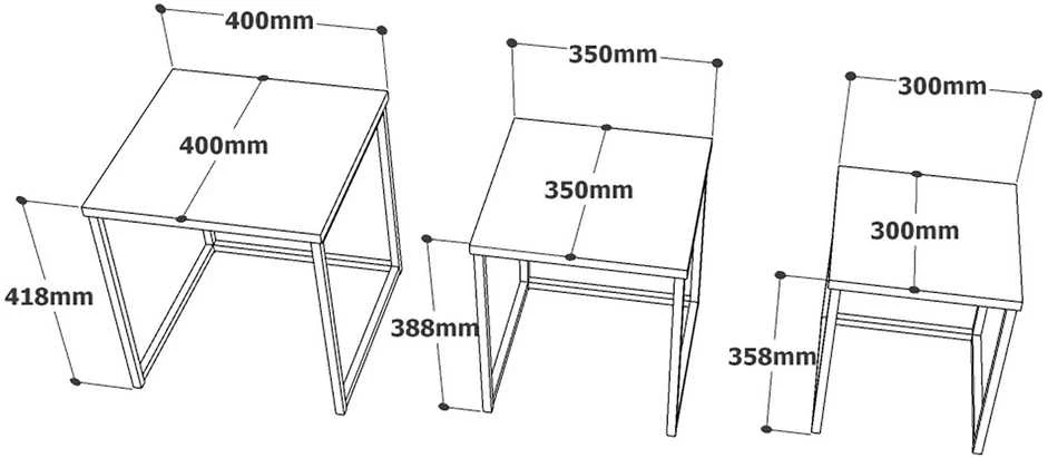 Asir Kalune Design Staliukas (3 vnt.) VG7-GE