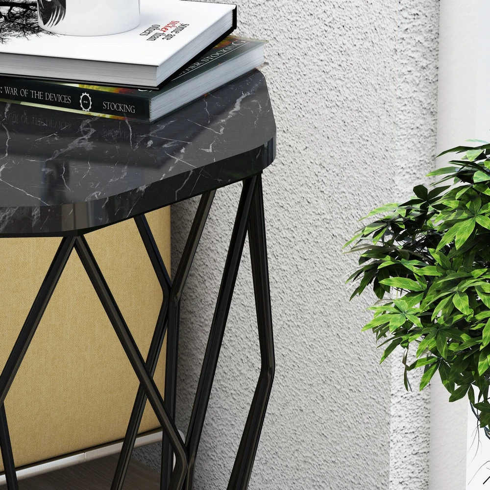 Kalune Design Šoninis staliukas Sofya - Juodas Marble