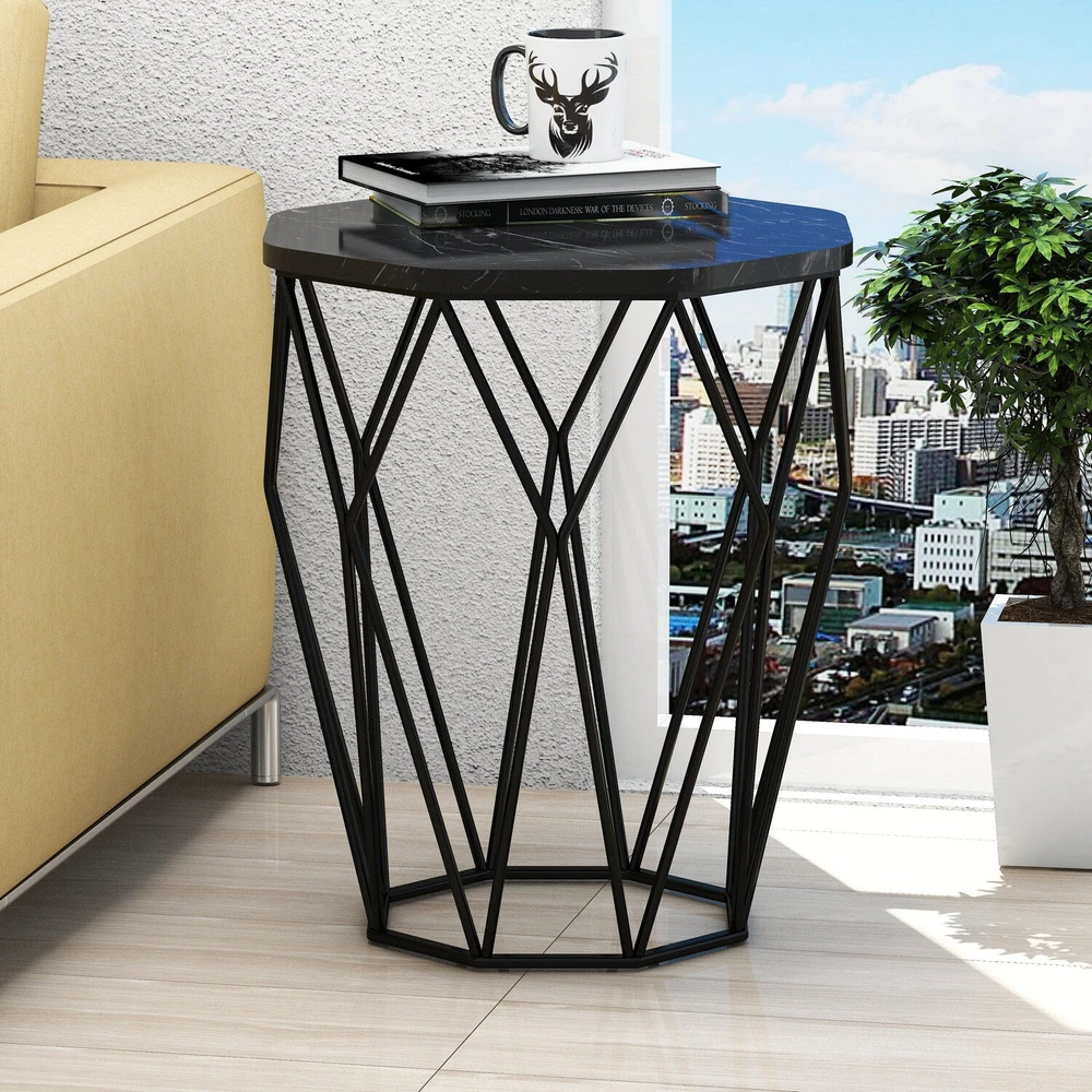 Kalune Design Šoninis staliukas Sofya - Juodas Marble