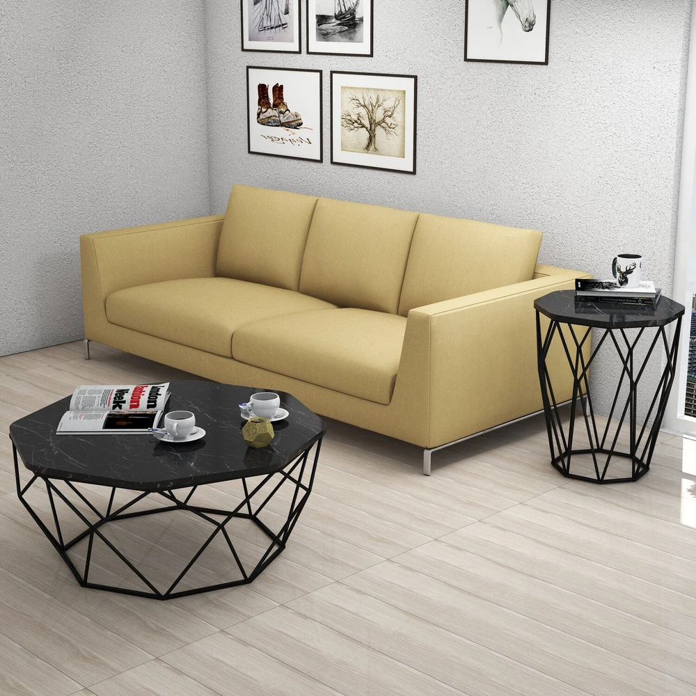 Kalune Design Šoninis staliukas Sofya - Juodas Marble