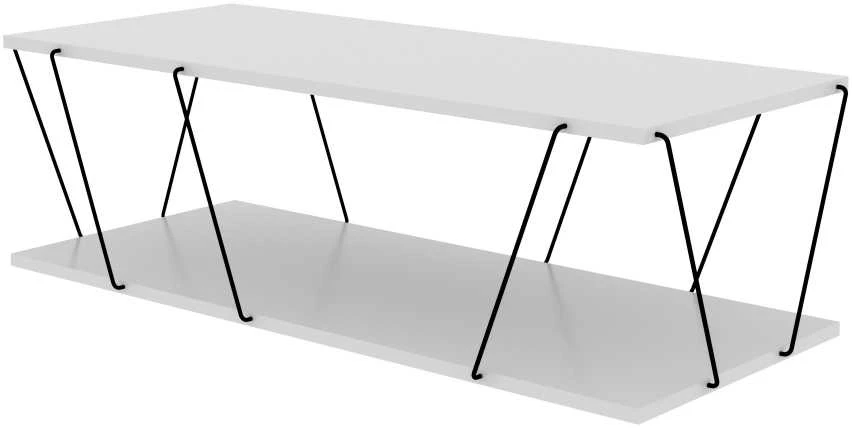 TV staliukas Asir Televizoriaus stovas, Basak, 150x93x30 cm, Balta.