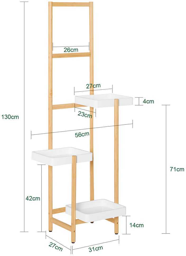 Gėlių stalas, SoBuy STR13-WN, 31x27x130 cm