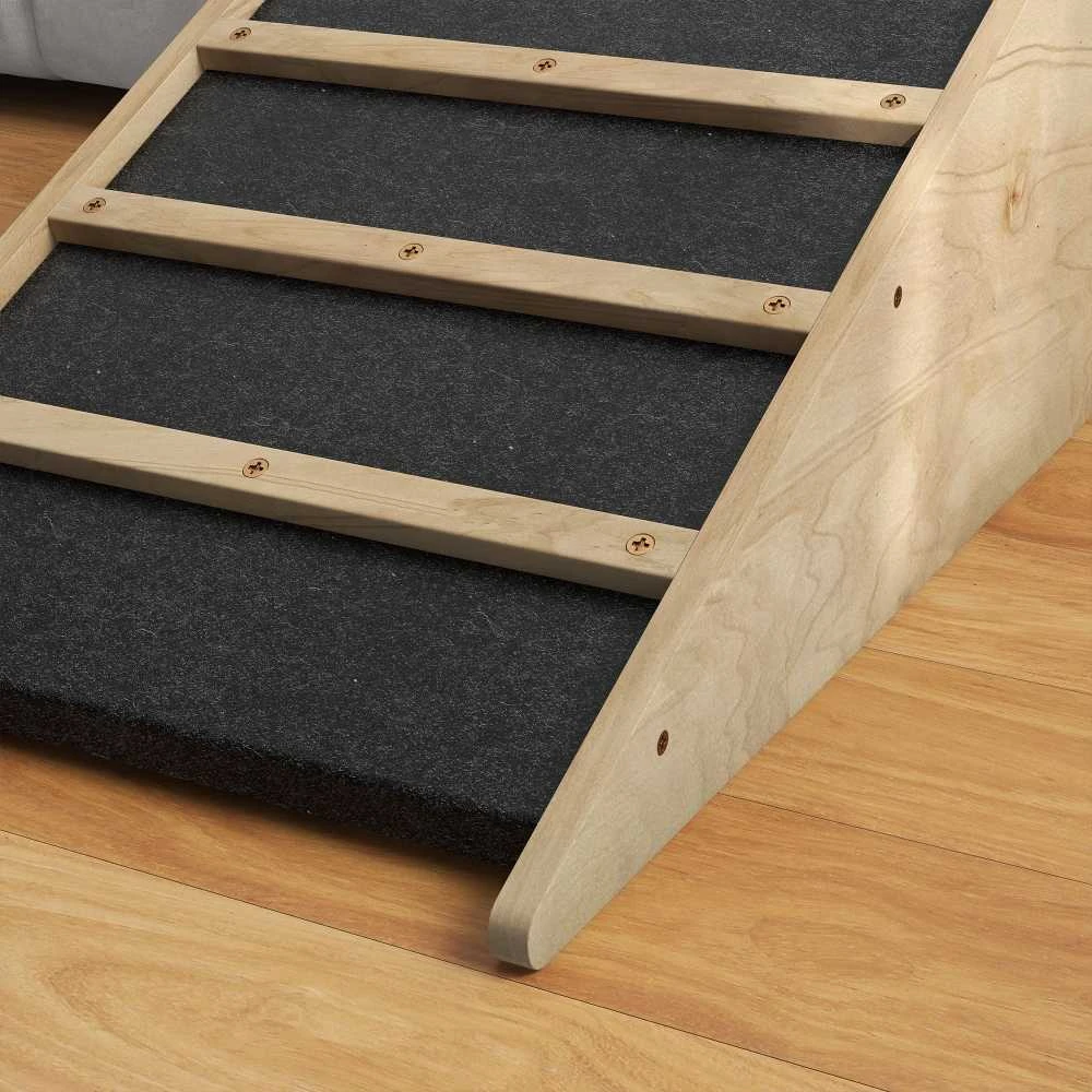 PawHut šunų rampa, neslidi naminių gyvūnėlių rampa automobiliui, įlipimo pagalba vidutinio dydžio šunims iki 20 kg, 90x40x45 cm