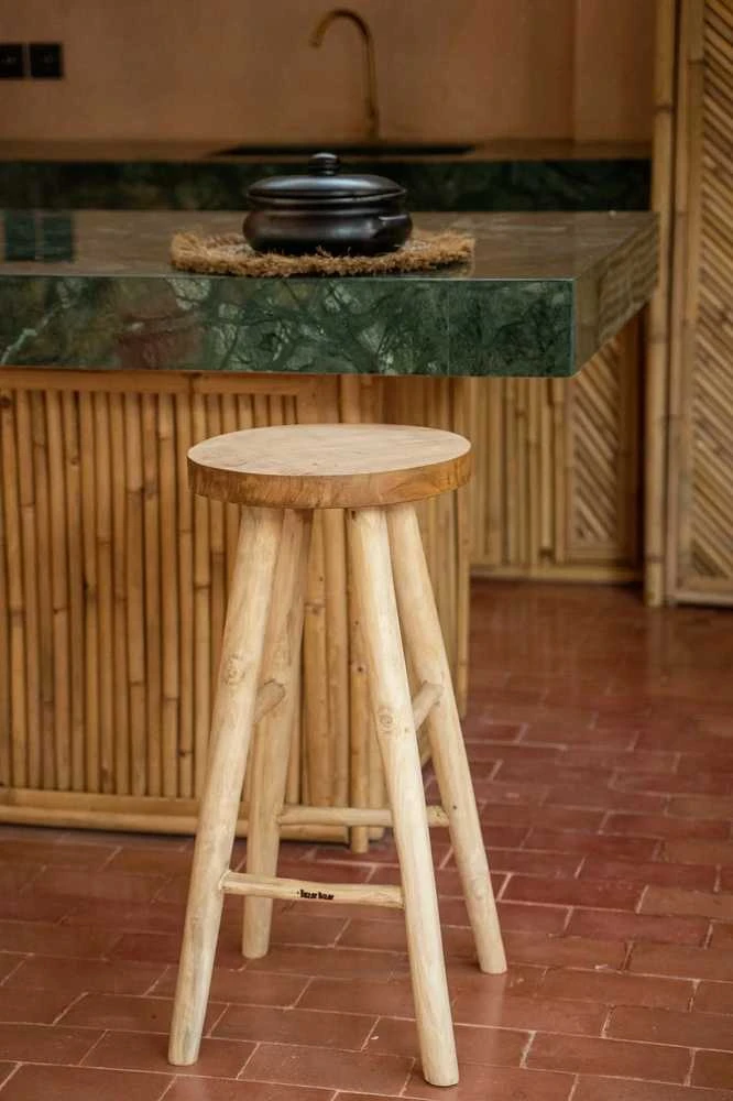 Bazaar Aukšto sėdimo baro kėdė, 0,35x0,35x0,75 m, natūrali