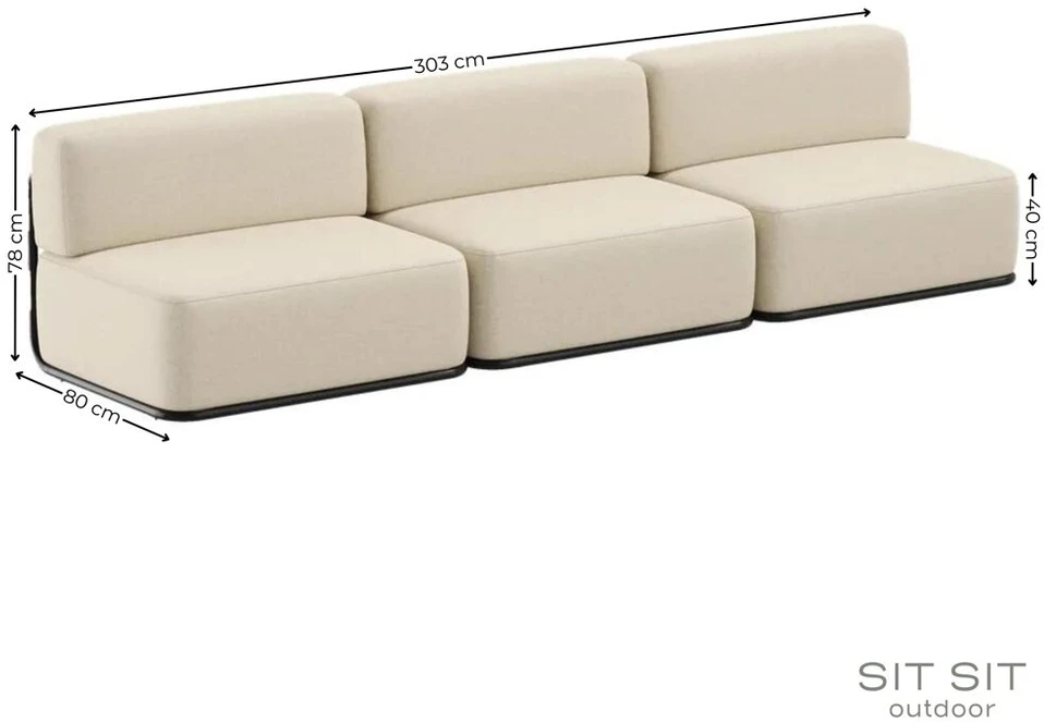Baldų sistema, STRAW, 0.8x3.06x0.78 m, kreminė