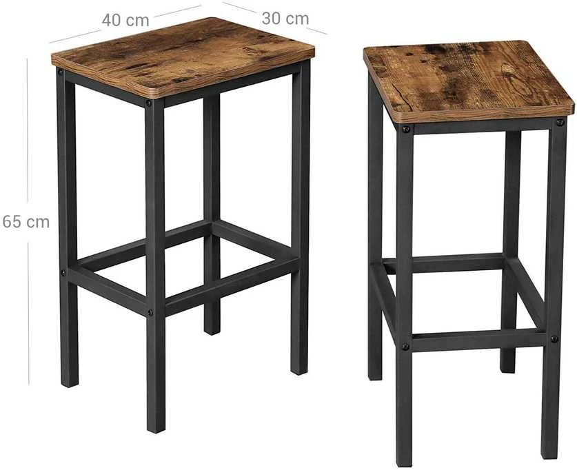 Songmics Vasagle 2 baro kėdžių rinkinys pramoninio stiliaus