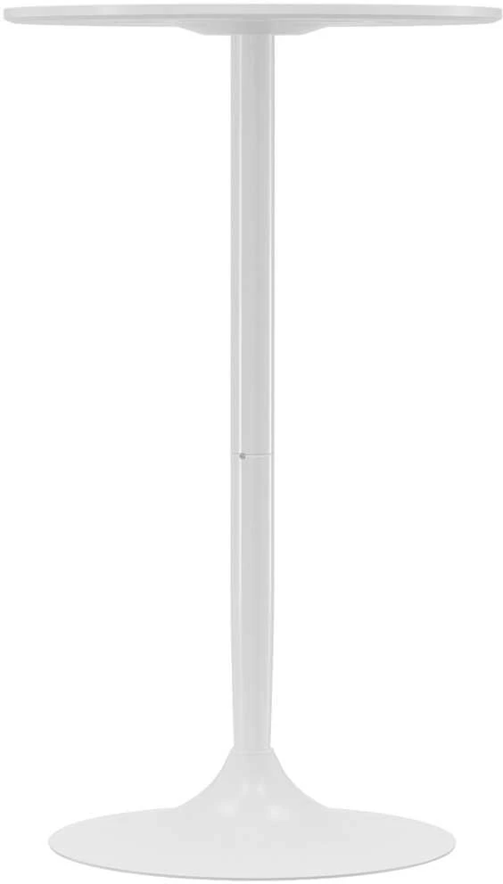 HOMCOM baro stalas, stovimas stalas, valgomojo stalas, apvalus baro stalas, virtuvės stalas svetainei, valgomajam, plienas, baltas, Ø60 x 102 cm