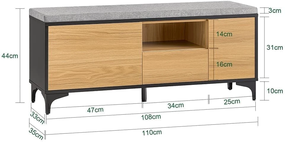 Batai Lentyna, SoBuy FSR175-N, 110x35x44 cm