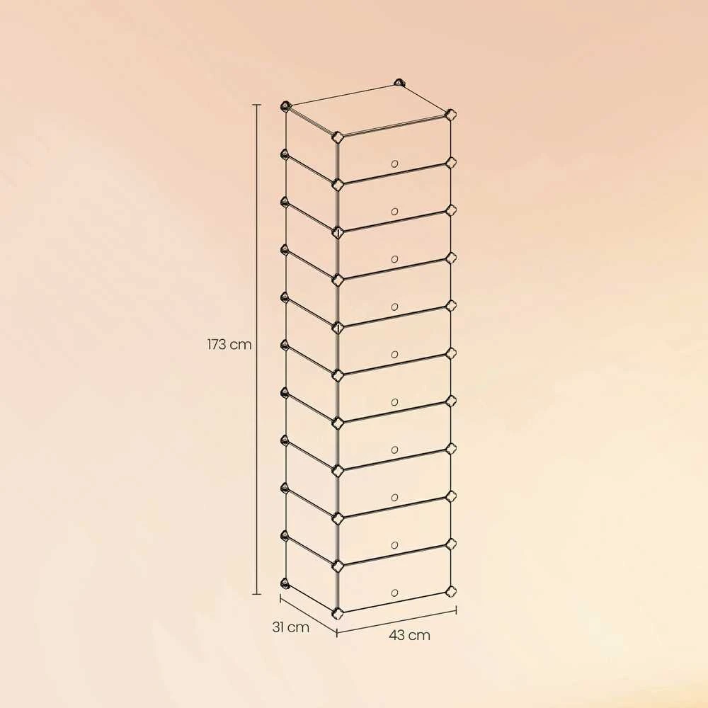 Batų lentyna Songmics, 10 aukštų, 43x173x31 cm