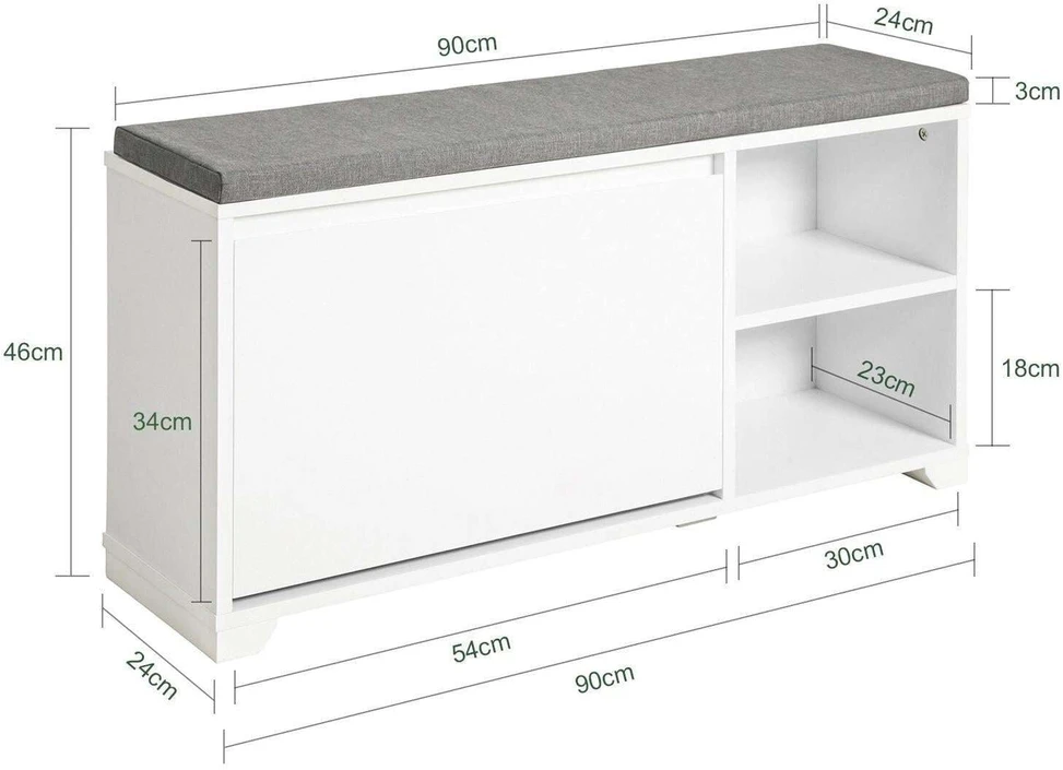 SoBuy batų spintelė su suoliuku FSR119-W
