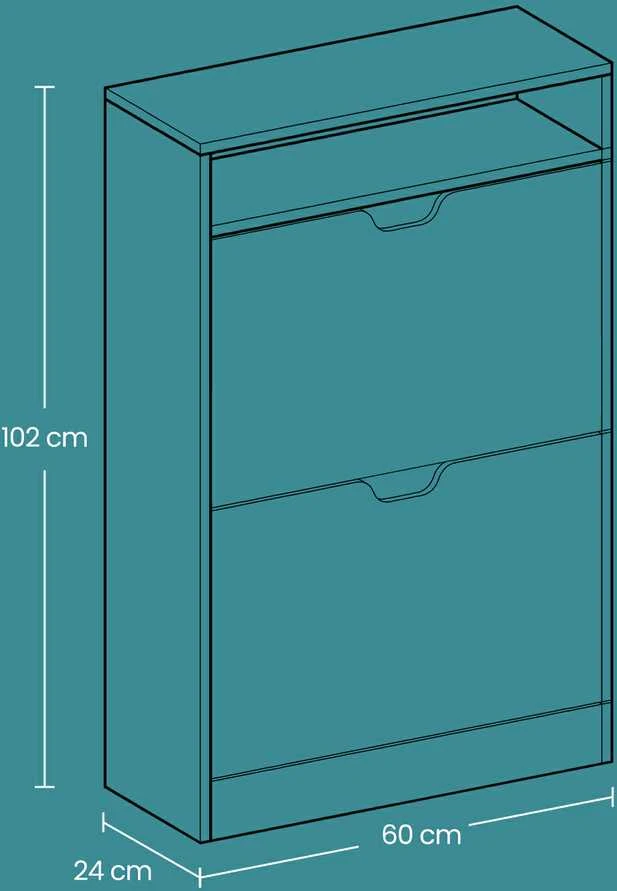 Songmics Batų spinta VASAGLE, 60 x 24 x 102 cm, 2 skyriai