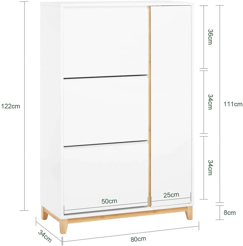 Batai spintelė, SoBuy FSR189-WN, 80x34x122 cm, Balta