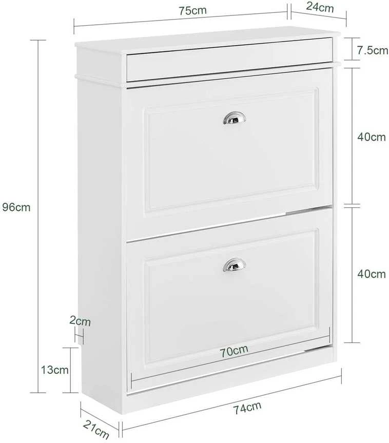 Batai spintelė, SoBuy FSR78-L-W, 75x24x96 cm, Balta
