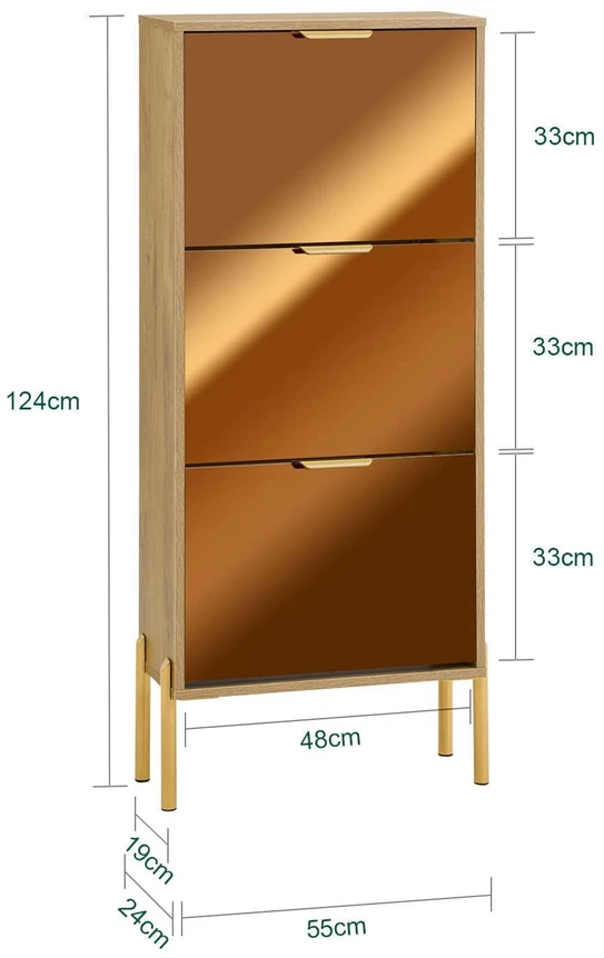 Bataių spintelė, SoBuy FSR181-H-G, 55x24x124 cm