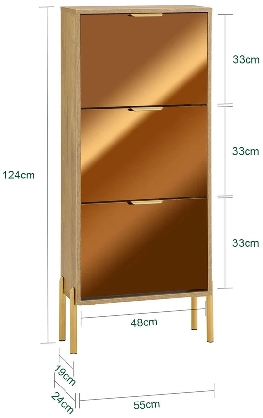 Bataių spintelė, SoBuy FSR181-H-G, 55x24x124 cm