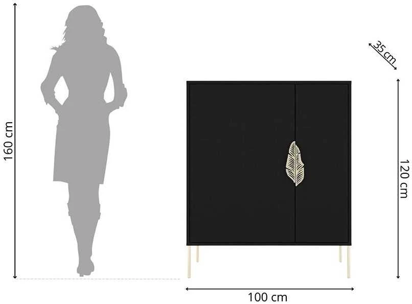 Batų spintelė, Skandica MERLIN, 100x35 cm, juoda