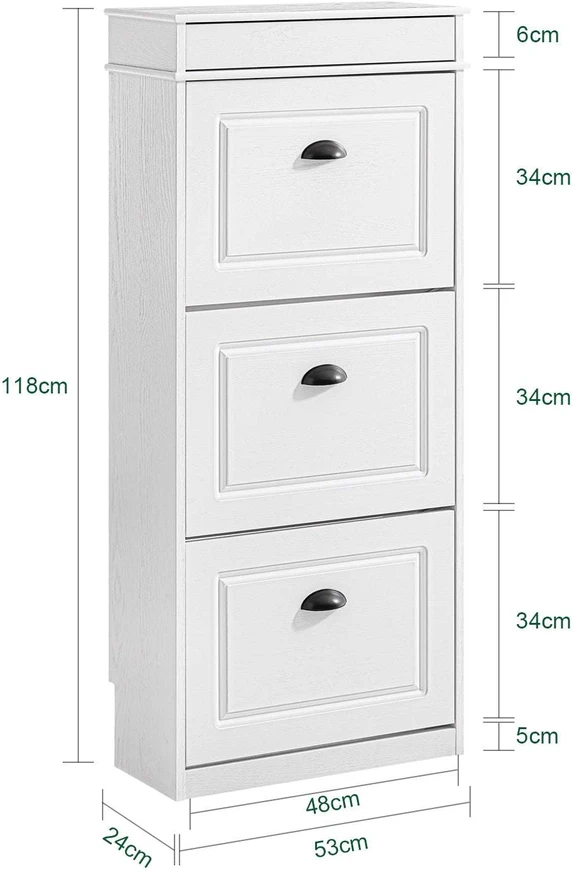 Batų spintelė, SoBuy FSR94-WG, 53x24x118 cm, Balta