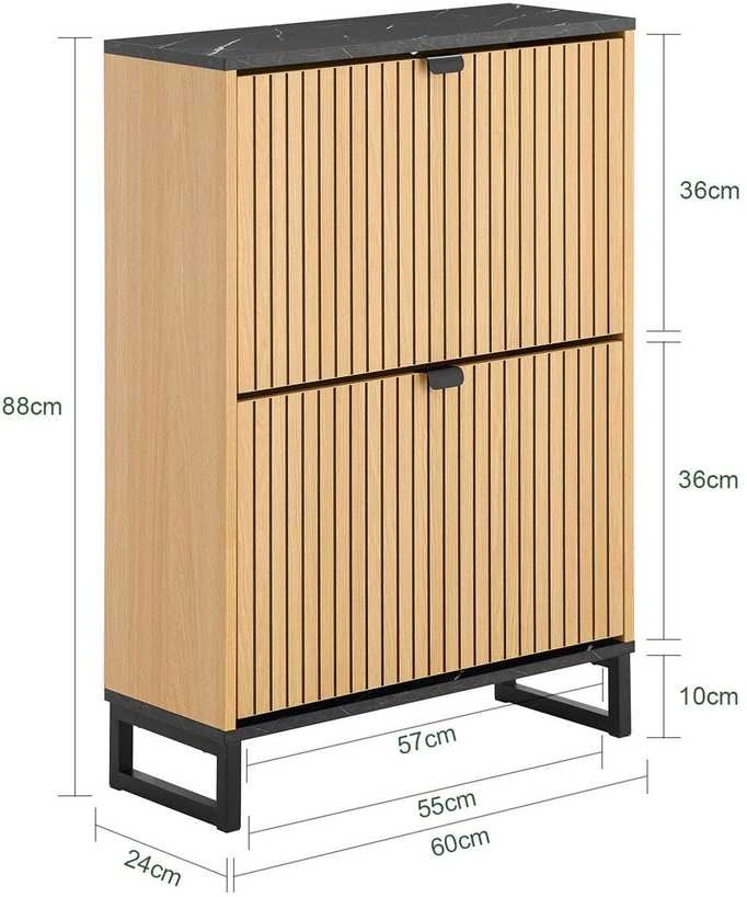 Batų stovas, SoBuy FSR202-N, 60x24x88 cm, Juodas
