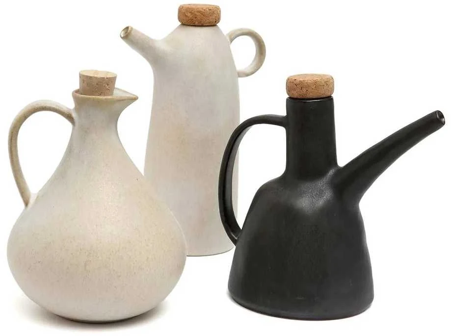 Bazaar Aliejaus butelis, 11.5x18x16.5 cm, juodas, akmens keramika