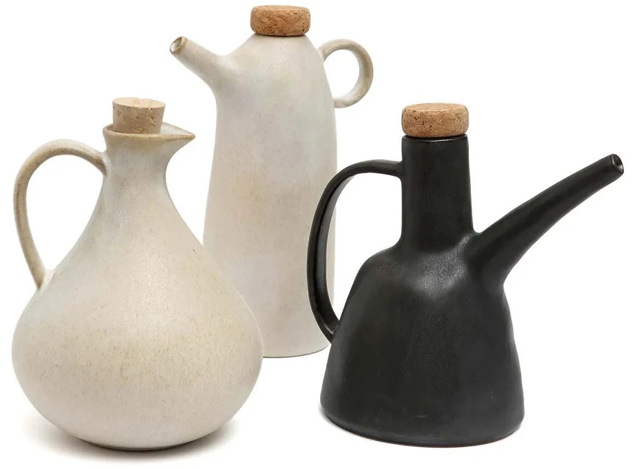 Bazaar Aliejaus butelis, 11.5x18x16.5 cm, juodas, akmens keramika