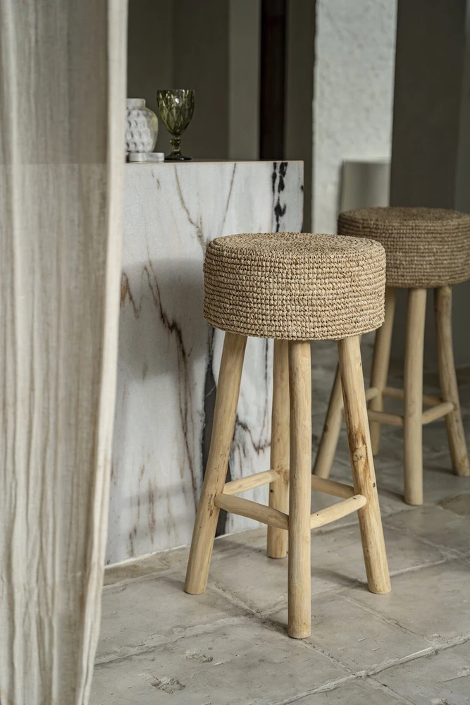 Bazaar Aukštas baras, Rafija, 0,35x0,35x0,75 m, Natūrali
