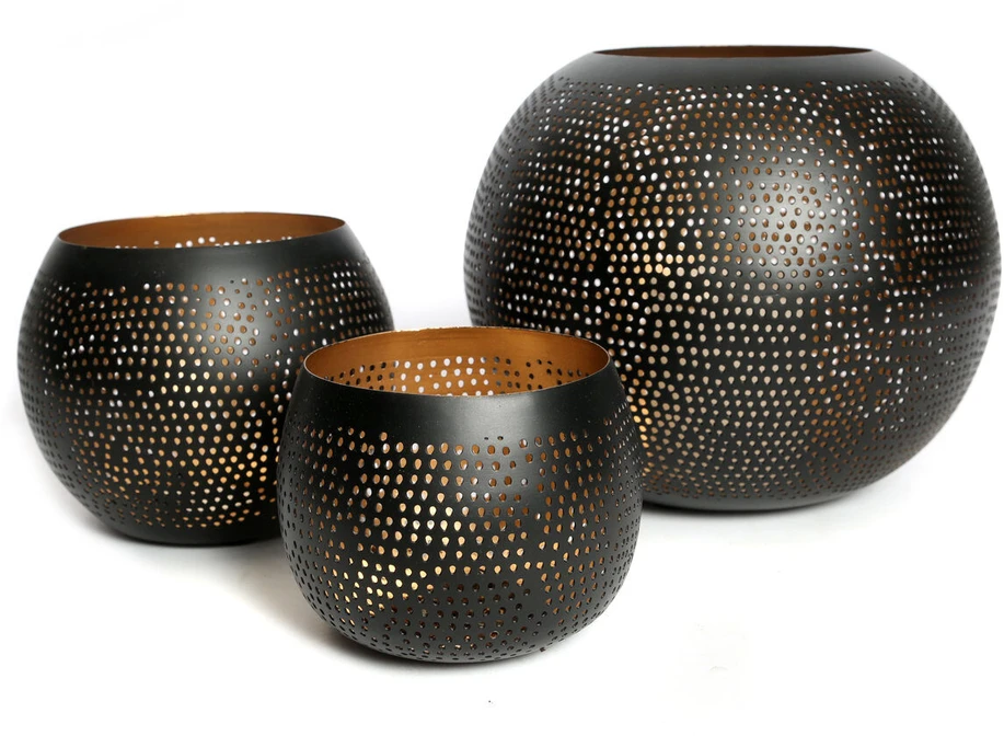 Bazaar Dekoratyvinis rutulys, 10x10x12 cm, juodai auksinis, žalvaris