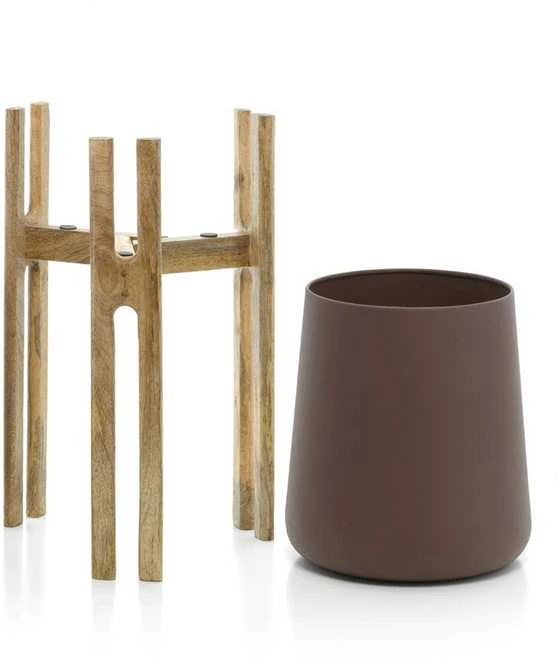 Bazaar Gėlių vazonas 25.5x26.5x55.5 cm Rudas Betonas