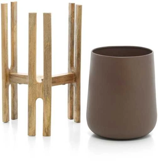 Bazaar Gėlių vazonas 25.5x26.5x55.5 cm Rudas Betonas