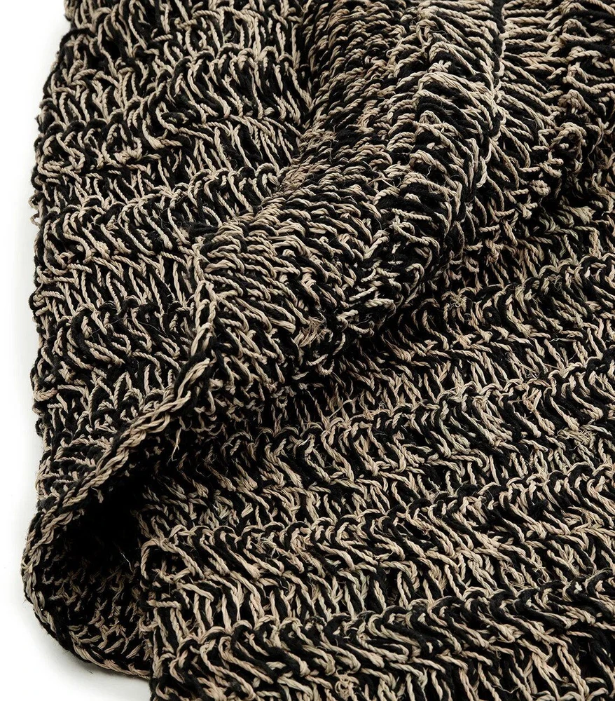 Bazaar Kilimas, jūros žolė, 200x300 cm, Juoda