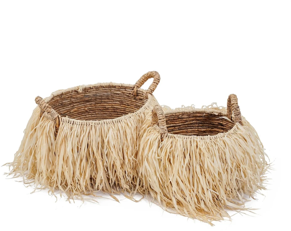Bazaar Krepšys, Rafija, 0,33x0,33x0,27 m, Natūralus