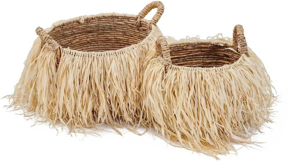 Bazaar Krepšys, Rafija, 0,33x0,33x0,27 m, Natūralus