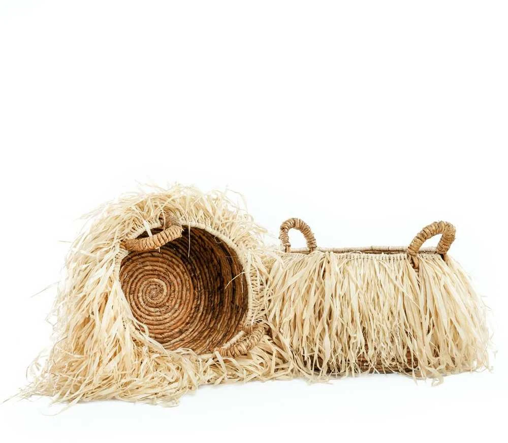 Bazaar Krepšys, Rafija, 0,33x0,33x0,27 m, Natūralus