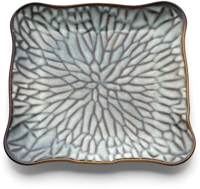 Bazaar Kvadratinė lėkštė, 24x25.5x2 cm, pilkai ruda, keramika