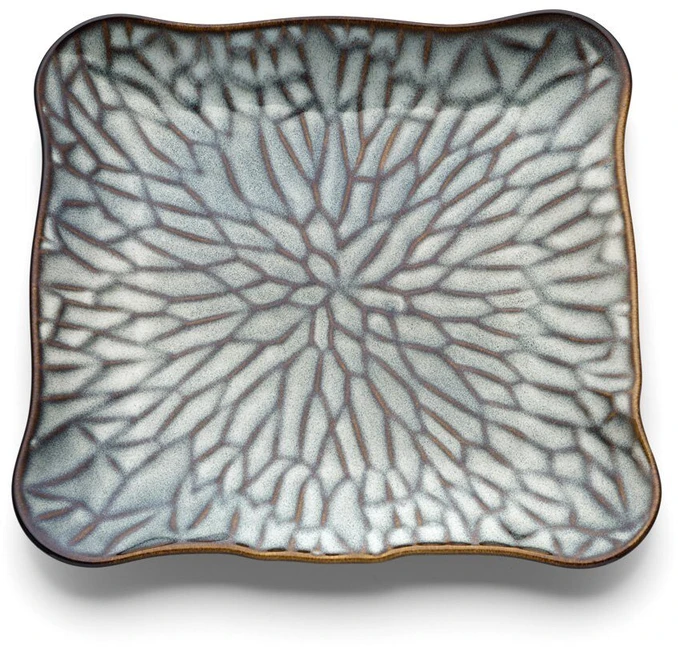 Bazaar Kvadratinė lėkštė, 24x25.5x2 cm, pilkai ruda, keramika