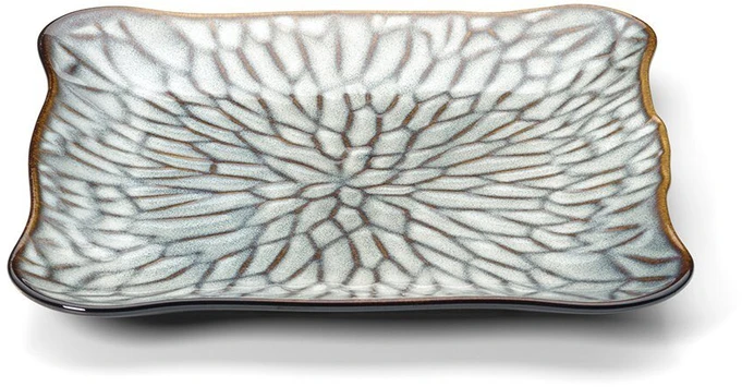 Bazaar Kvadratinė lėkštė, 24x25.5x2 cm, pilkai ruda, keramika