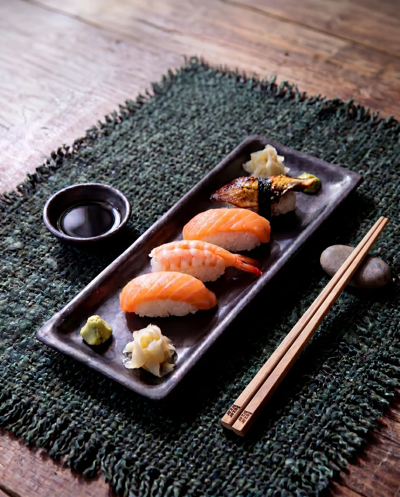 Bazaar Lėkštė, Sudegintas Sushi, 17x36 cm, Juoda