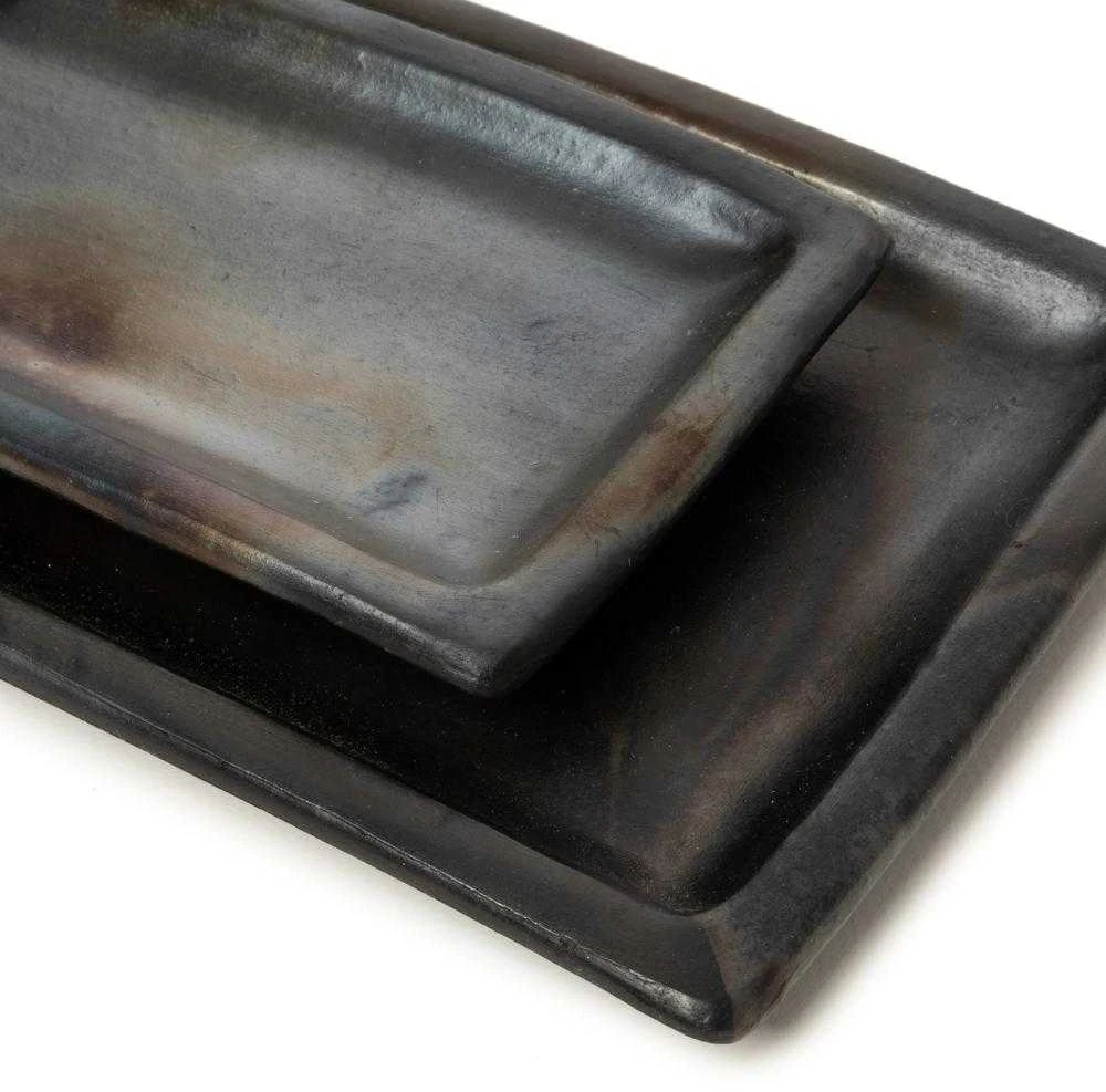 Bazaar Lėkštė, sudegintas sušis, 12x25 cm, juoda
