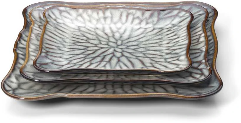 Bazaar Lėkštė, The Lotus Ice Square, 28.5x30x2.2 cm, pilkai ruda, keramika