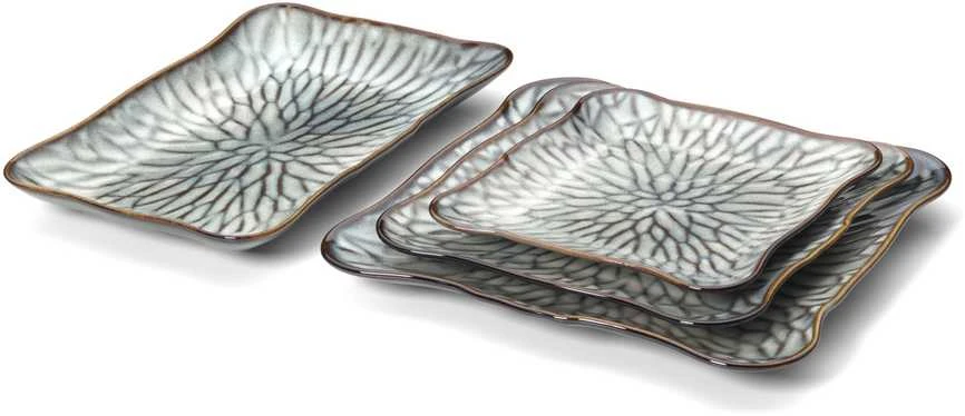 Bazaar Lėkštė, The Lotus Ice Square, 28.5x30x2.2 cm, pilkai ruda, keramika